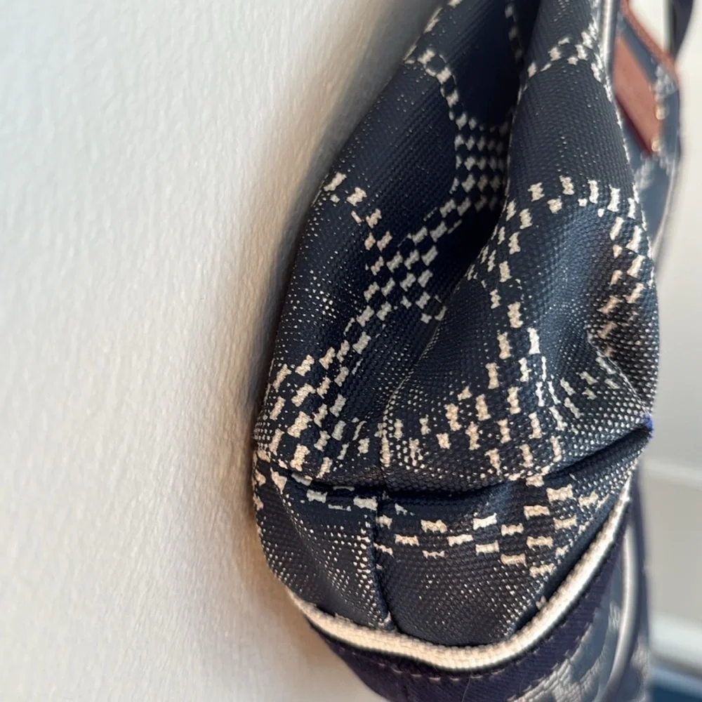 Kate Spade canvas Navy and Brown geometric print Women's Bag - Picture 5 of 10